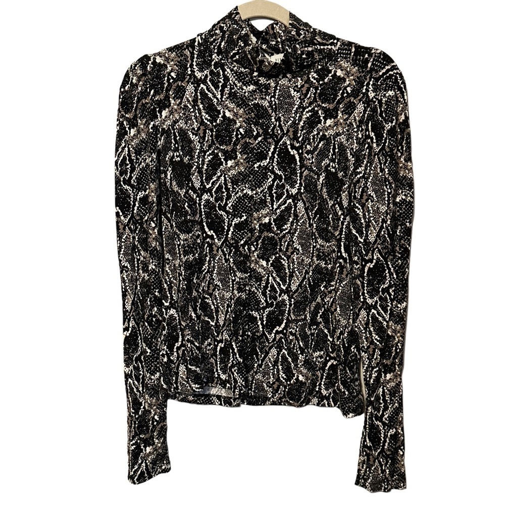 Peyton Jensen M Cici Snakeskin Mock Neck Ruched Whimsigoth Indie Sleaze Grunge